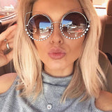 Embellished Oval Cat Eye Sunglasses - BayNavy, Sunglasses - Sunglasses, BayNavy - BayNavy