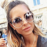 Embellished Oval Cat Eye Sunglasses - BayNavy, Sunglasses - Sunglasses, BayNavy - BayNavy