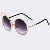Embellished Oval Cat Eye Sunglasses - BayNavy, Sunglasses - Sunglasses, BayNavy - BayNavy