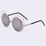 Embellished Oval Cat Eye Sunglasses - BayNavy, Sunglasses - Sunglasses, BayNavy - BayNavy